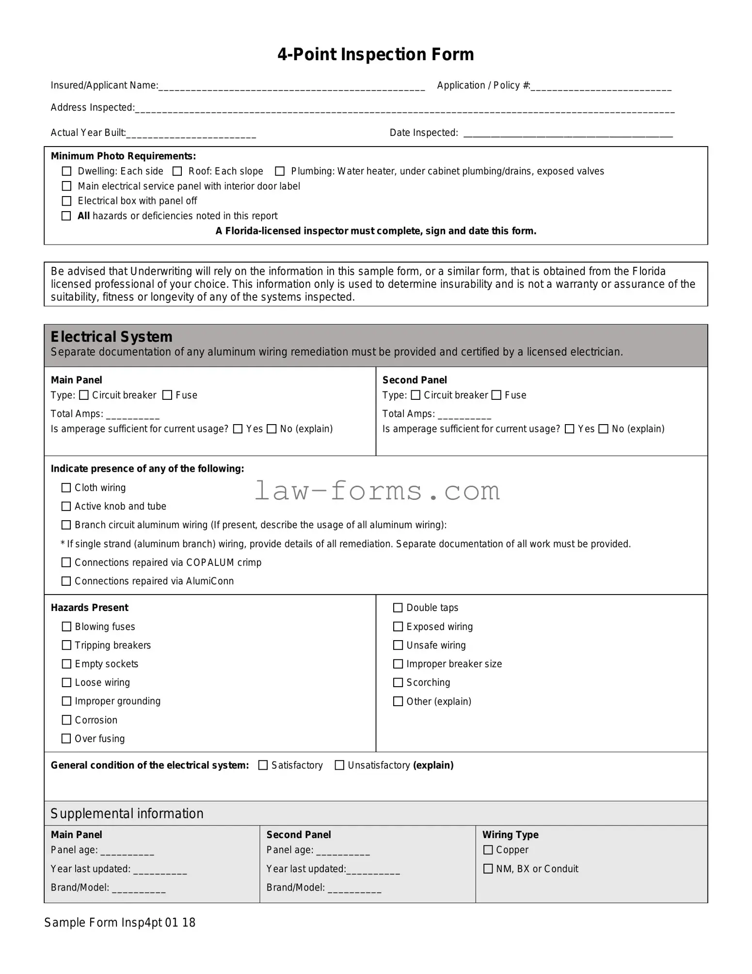 4 Point Inspection PDF Template