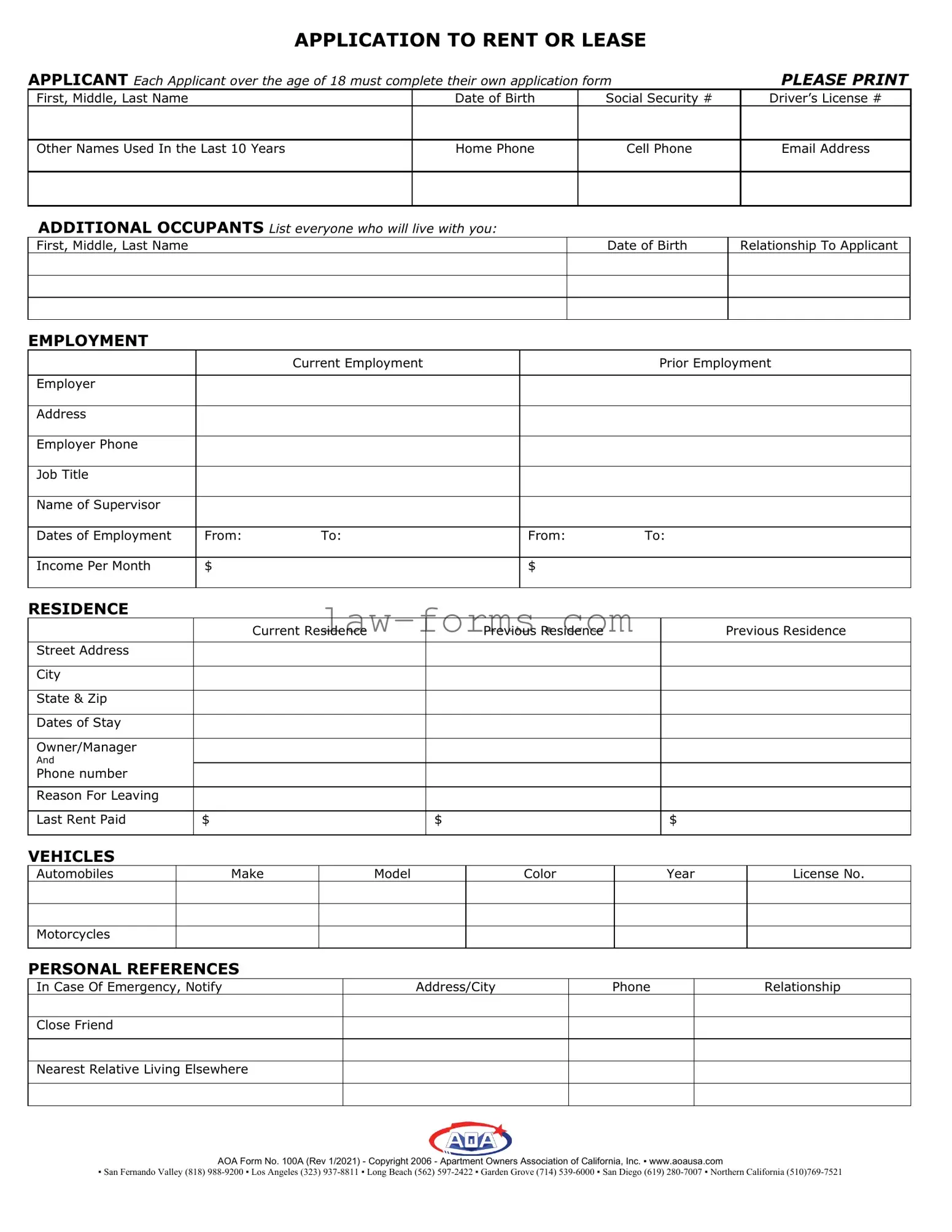 Aoa 100A PDF Template