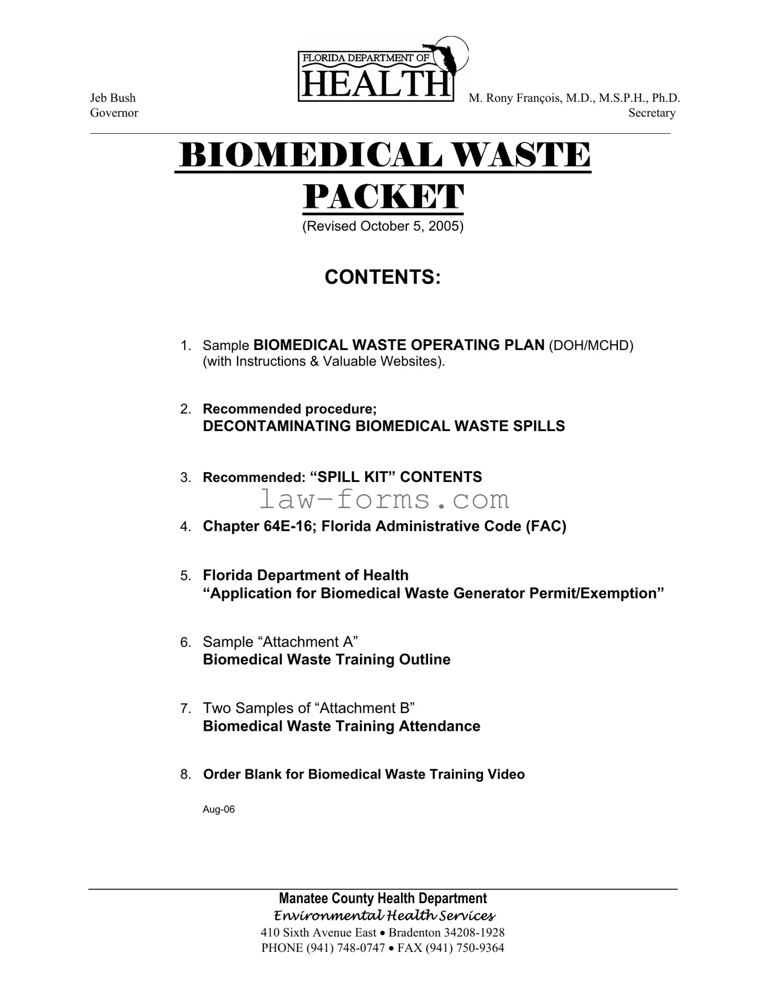 Biomedical Waste Operating Plan PDF Template
