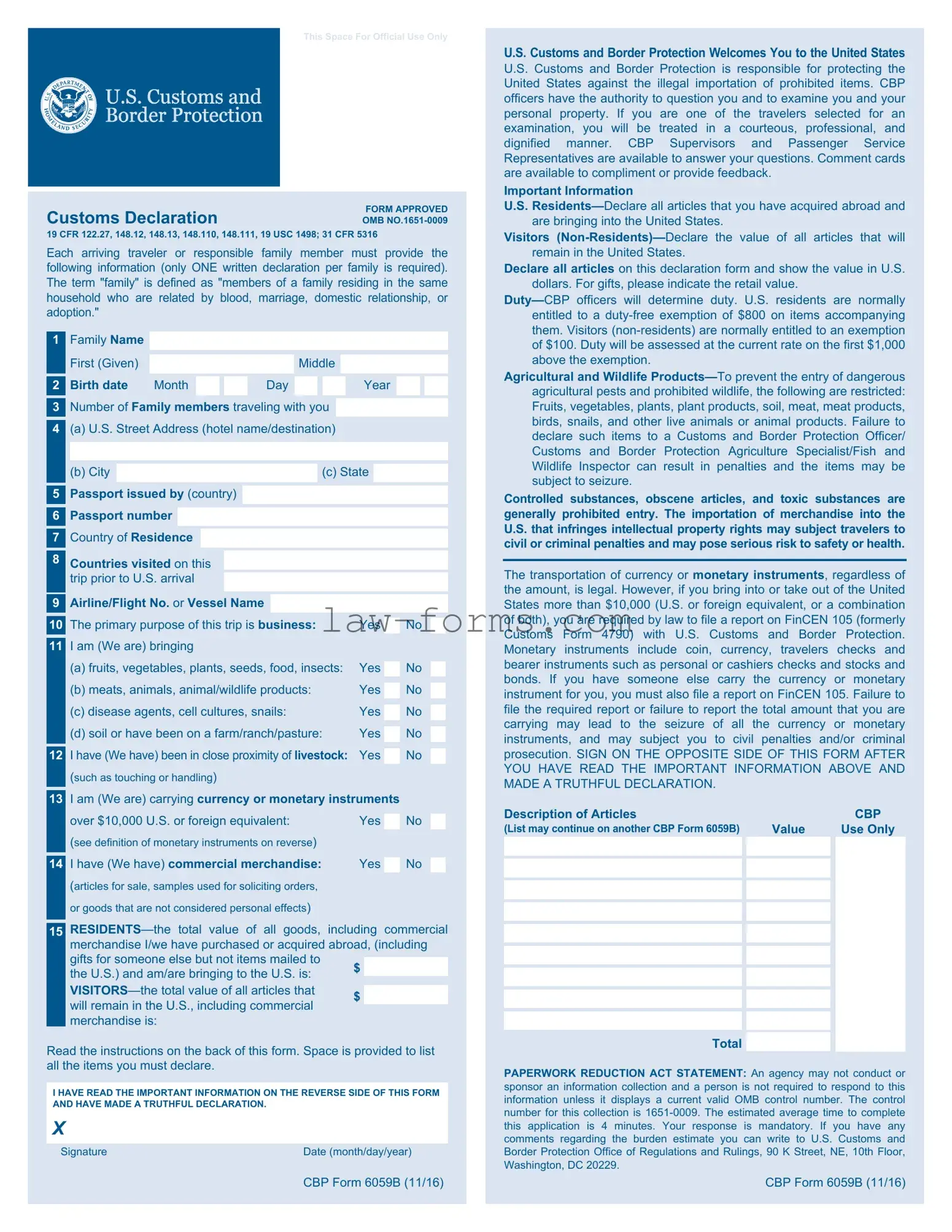 CBP 6059B PDF Template