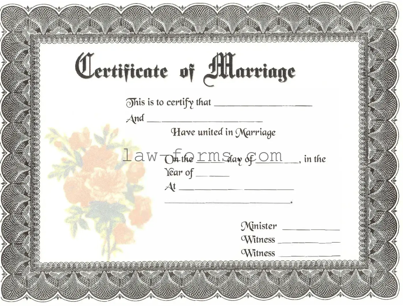 Marriage Certificate PDF Template