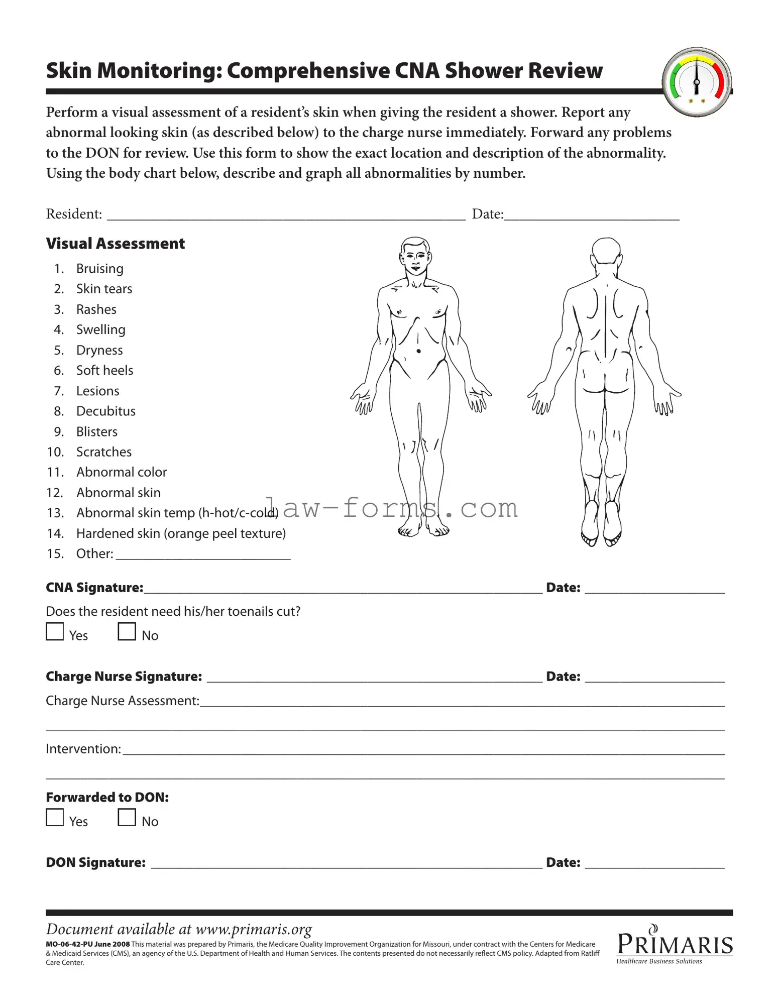 Cna Shower Sheets PDF Template