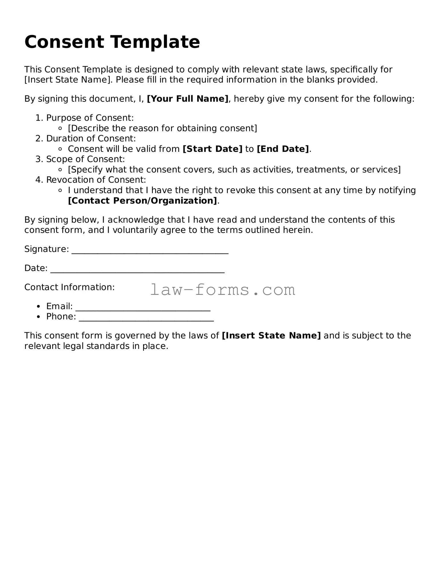 Valid Consent Template