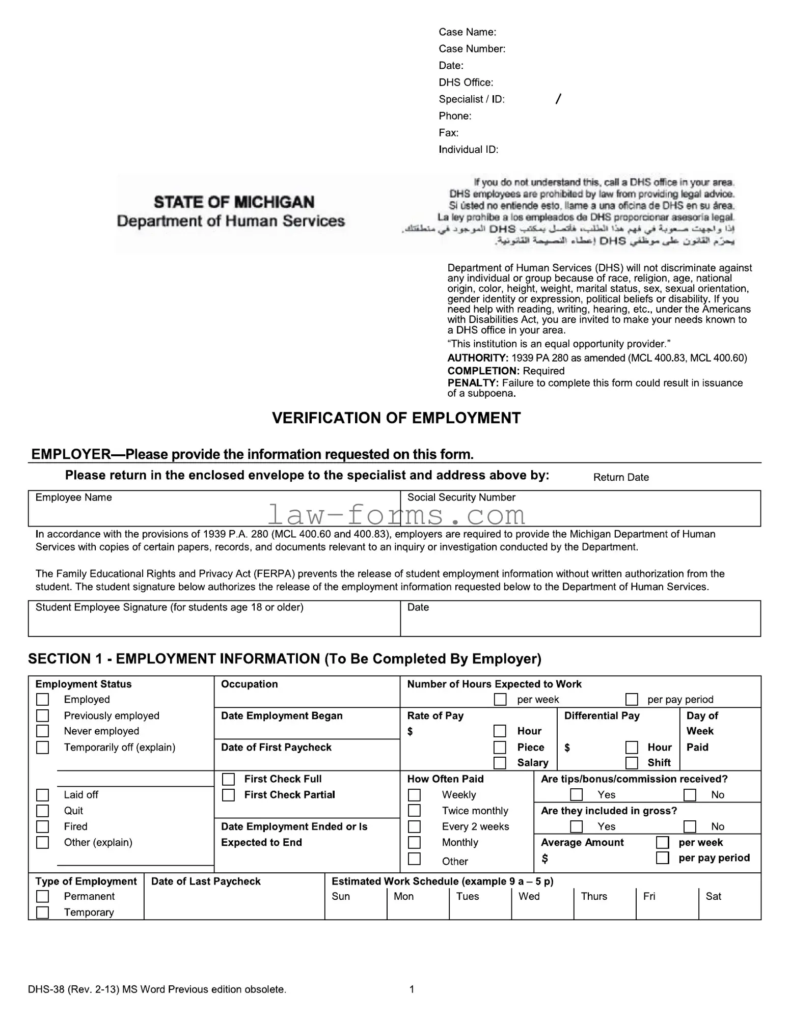 Dhs 38 PDF Template
