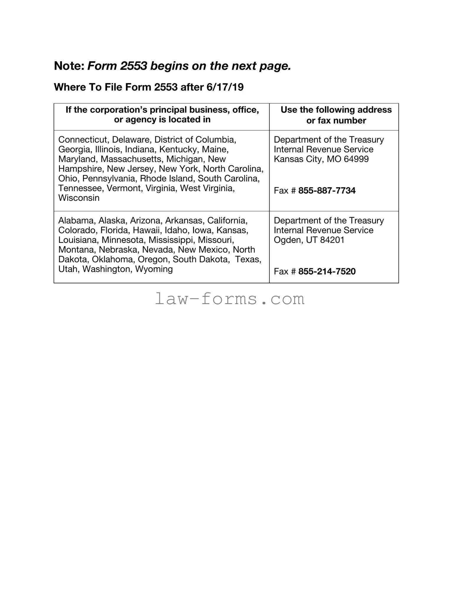 IRS 2553 PDF Template