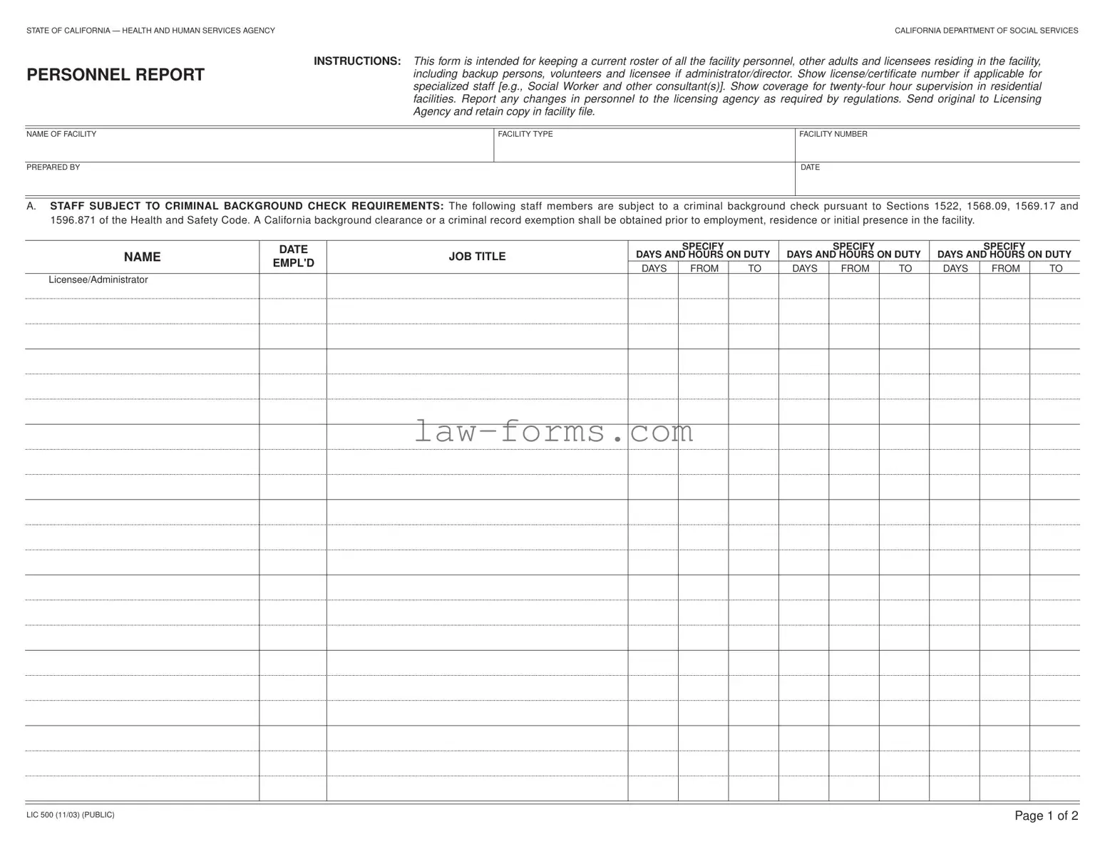 Lic 500 PDF Template