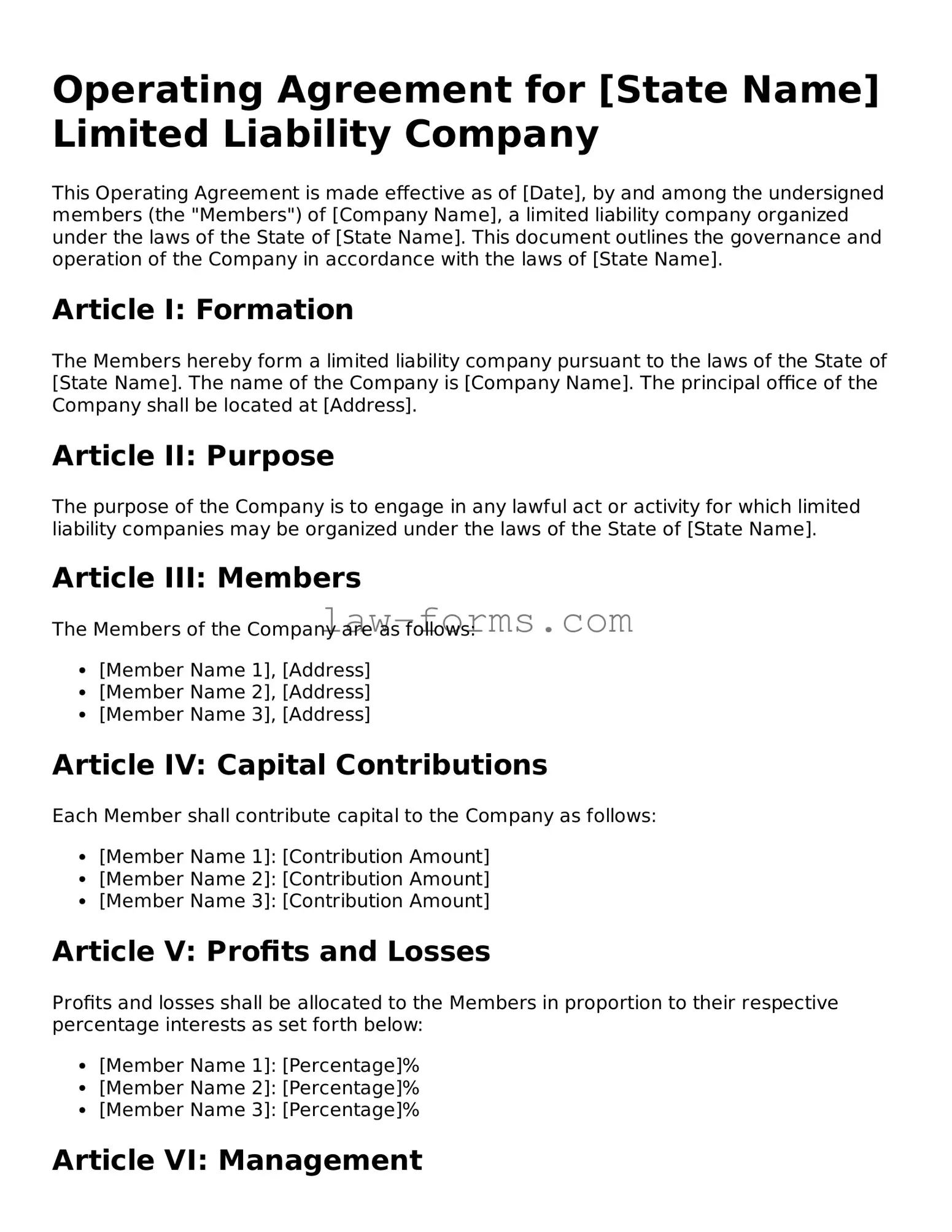Valid Operating Agreement Template