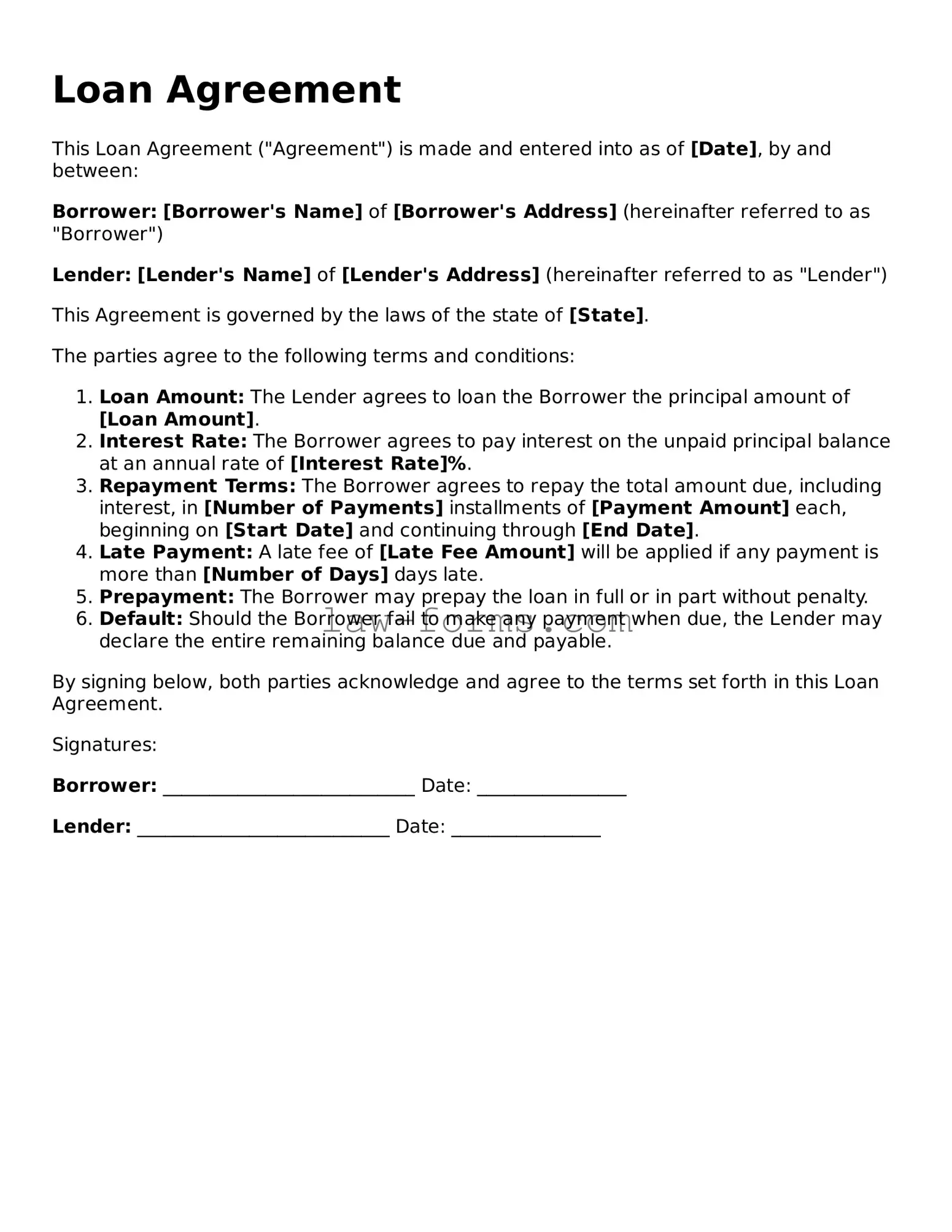 Valid Loan Agreement Template