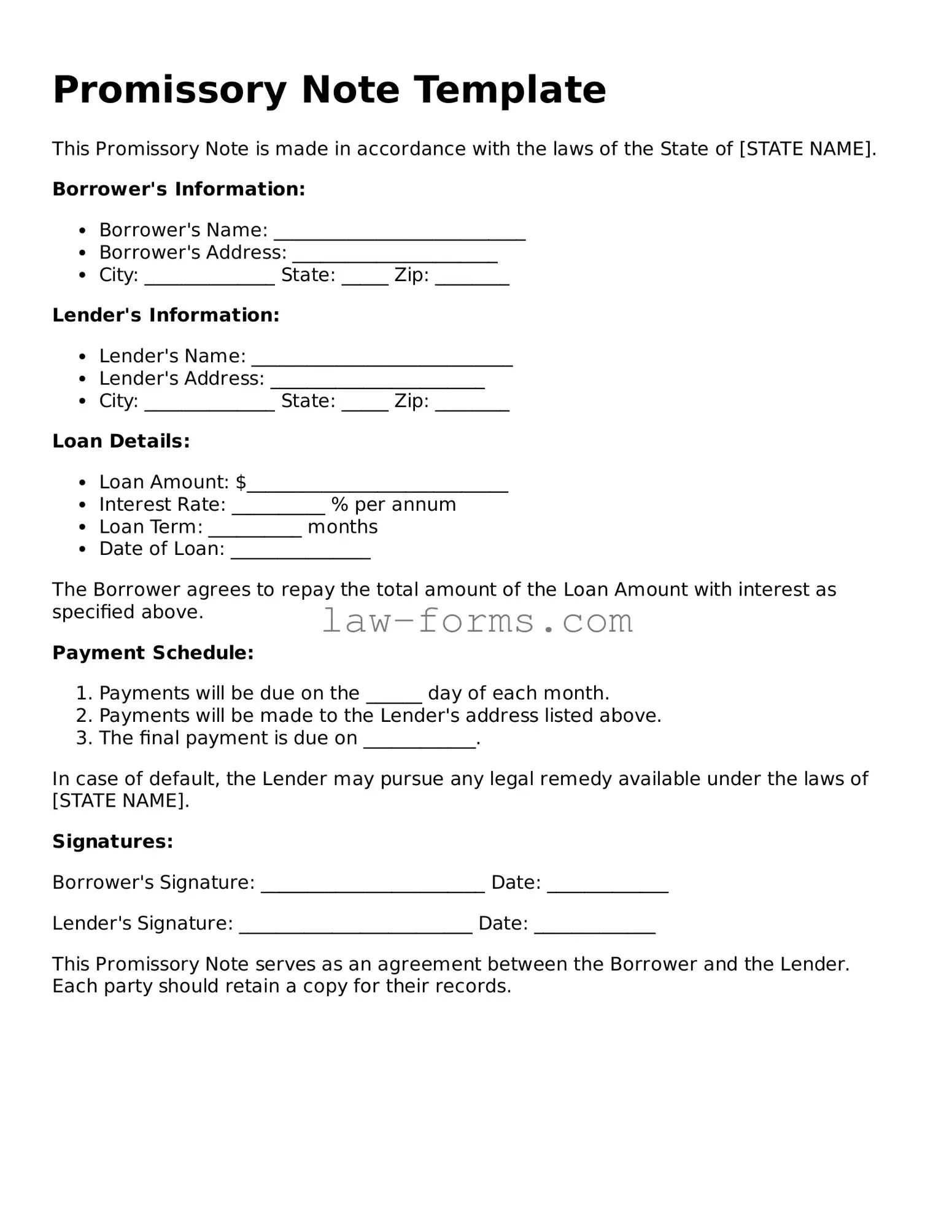 Valid Promissory Note Template