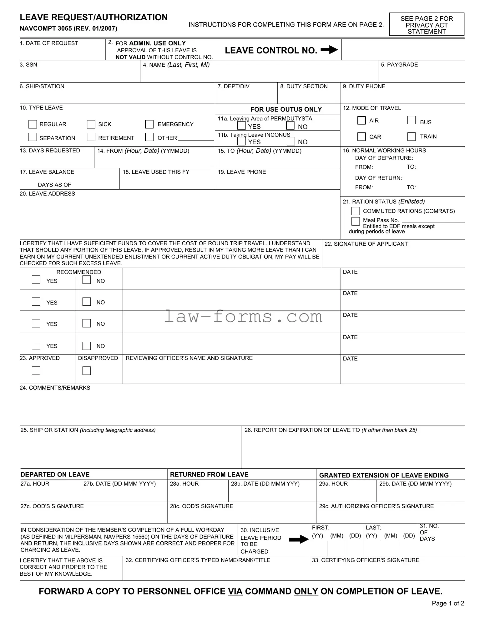 Navcompt 3065 PDF Template