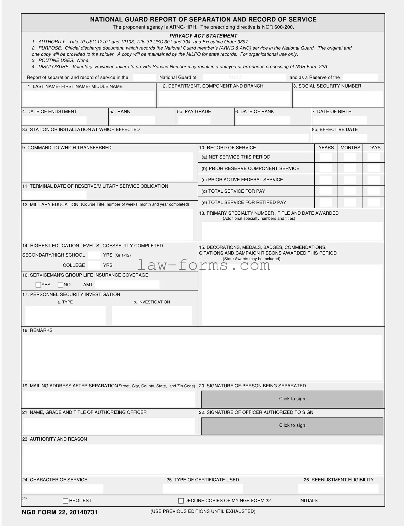 Ngb 22 PDF Template
