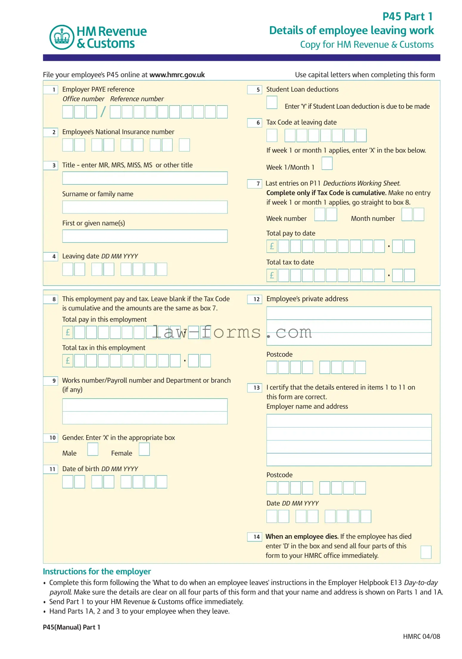 P 45 It PDF Template