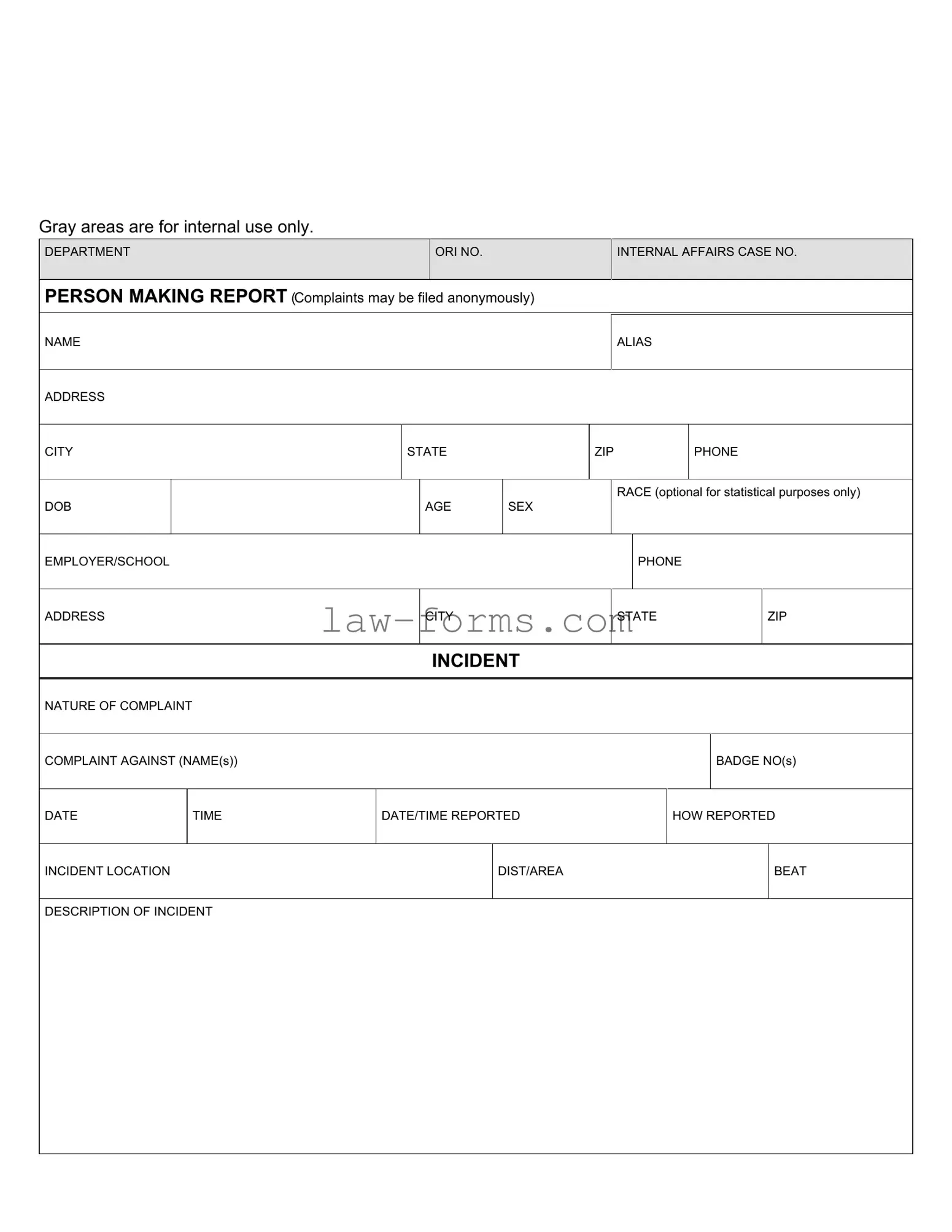 Police Report PDF Template
