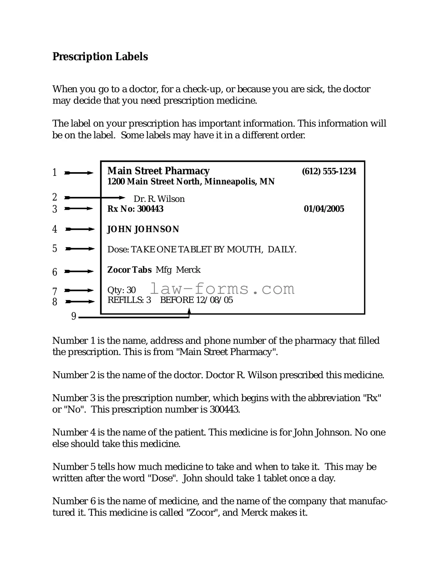 Prescription Label PDF Template