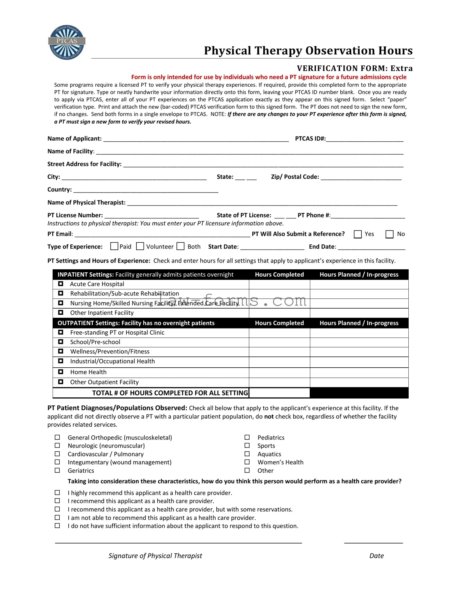 Ptcas PDF Template