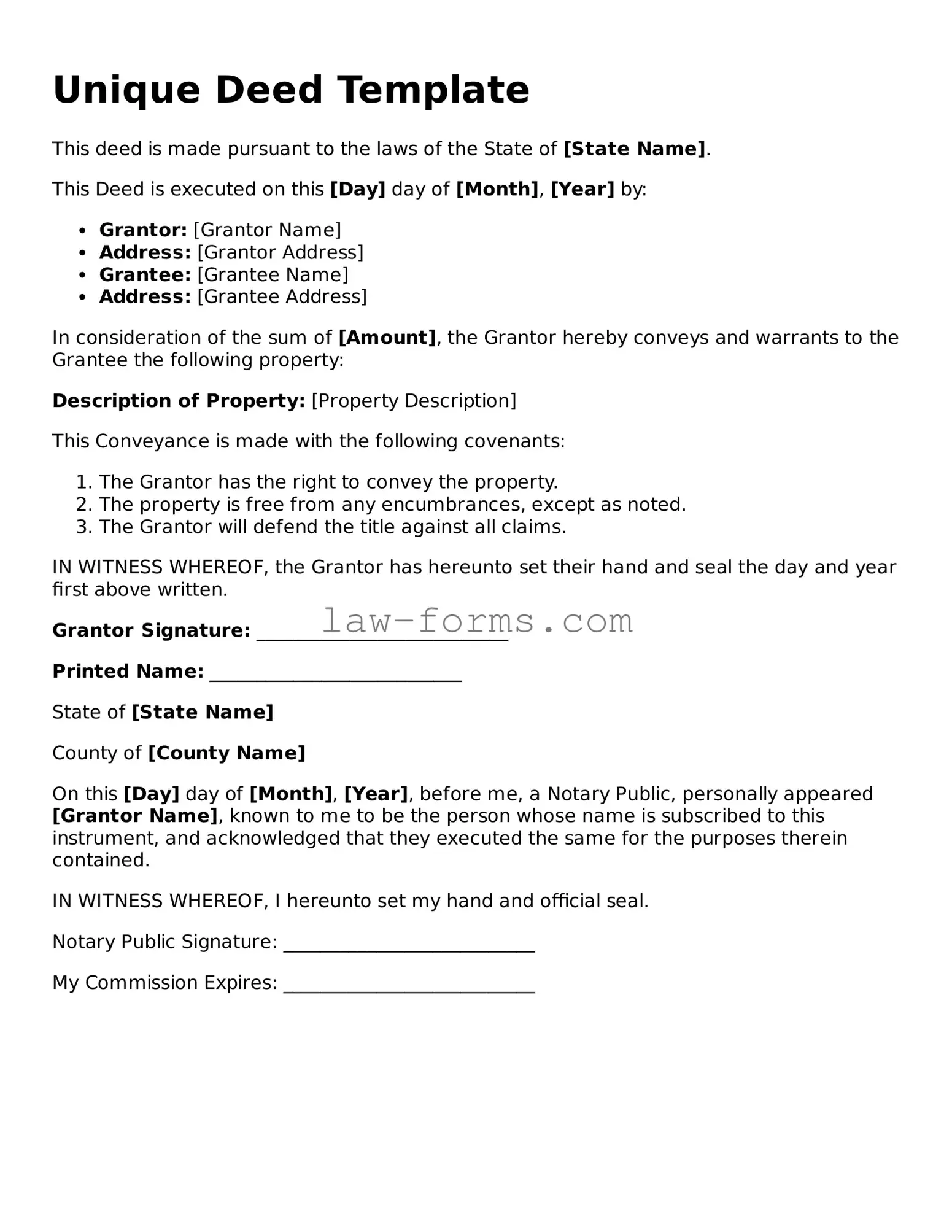 Valid Deed Template