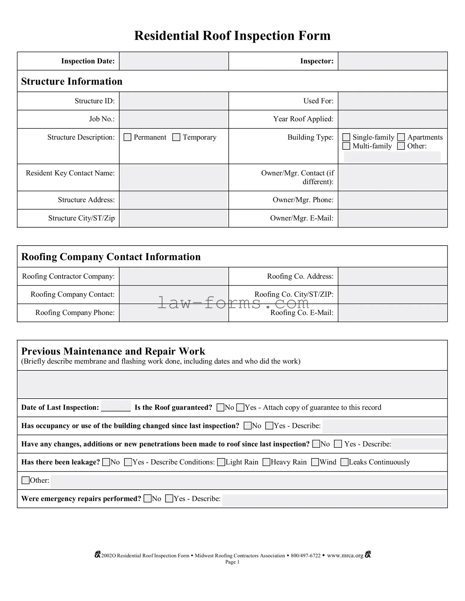 Roof Inspection PDF Template