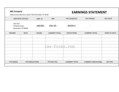 Independent Contractor Pay Stub PDF Template
