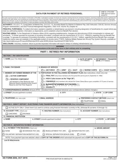 DD 2656 PDF Template