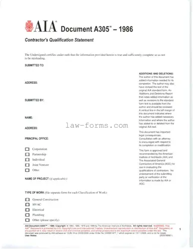 AIA A305 PDF Template
