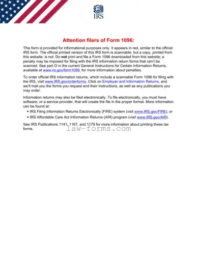 IRS 1096 PDF Template