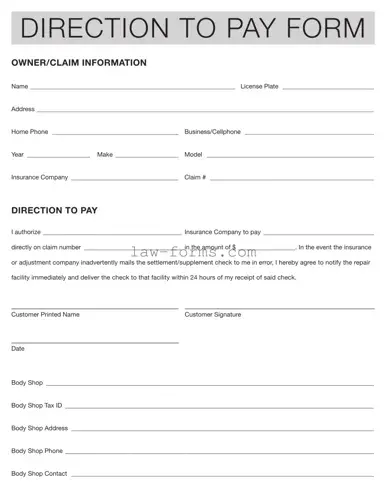 Authorization And Direction Pay PDF Template