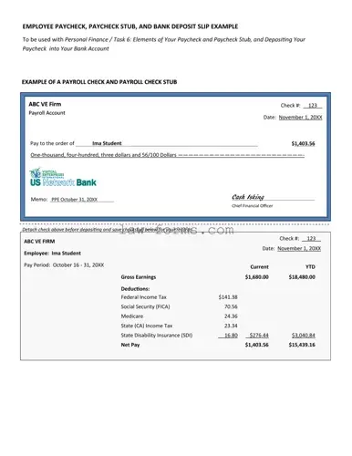 Payroll Check PDF Template