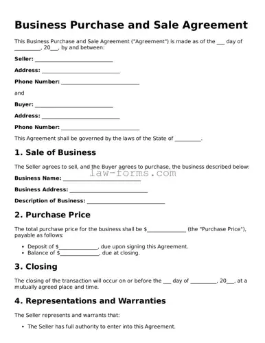 Valid Business Purchase and Sale Agreement Template