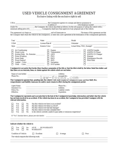 Car Consignment PDF Template