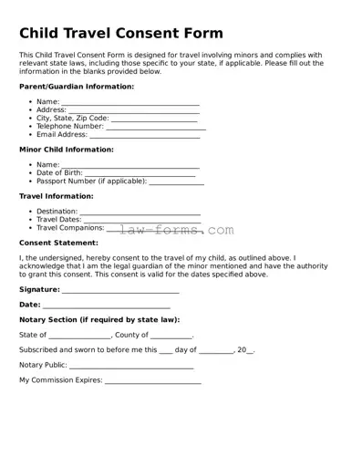 Valid Child Travel Consent Form Template
