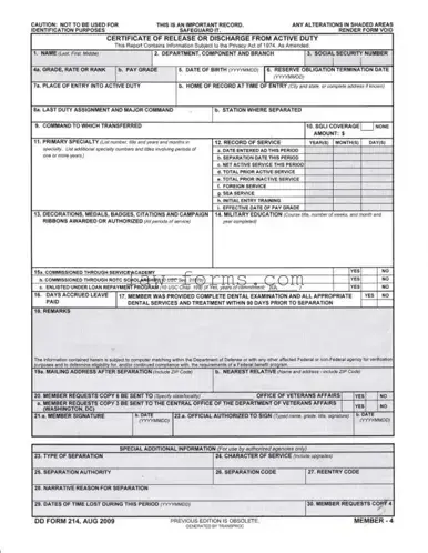 Dd 214 PDF Template
