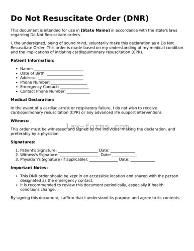 Valid Do Not Resuscitate Order Template