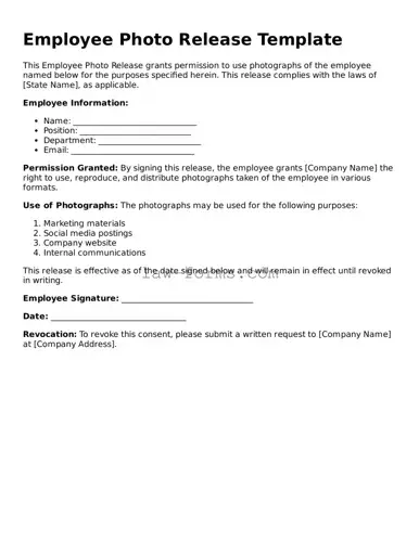 Valid Employee Photo Release Template