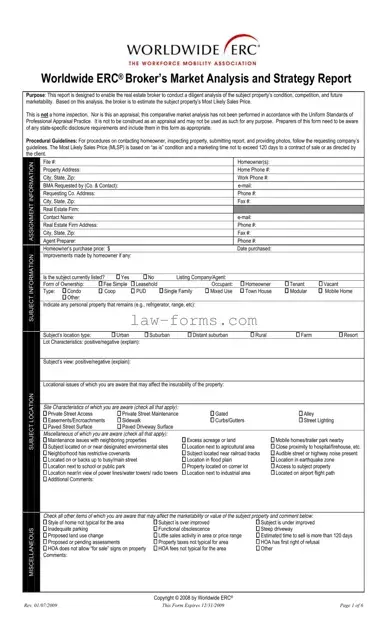 Erc Broker Market Analysis PDF Template