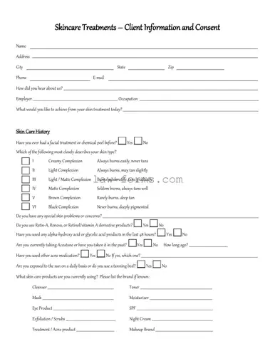Facial Consent PDF Template