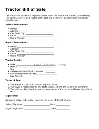 Valid Tractor Bill of Sale Template
