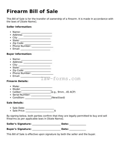 Valid Firearm Bill of Sale Template