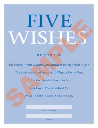 5 Wishes Document PDF Template