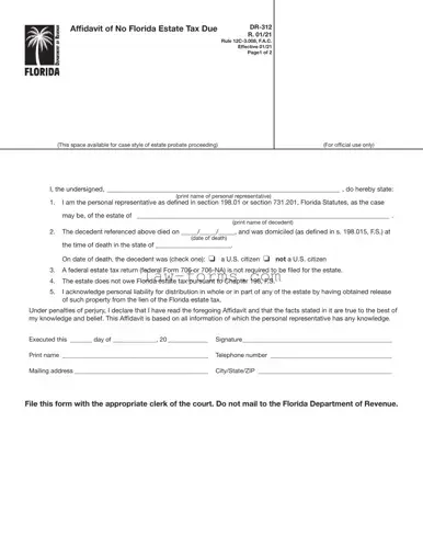 Fl Dr 312 PDF Template