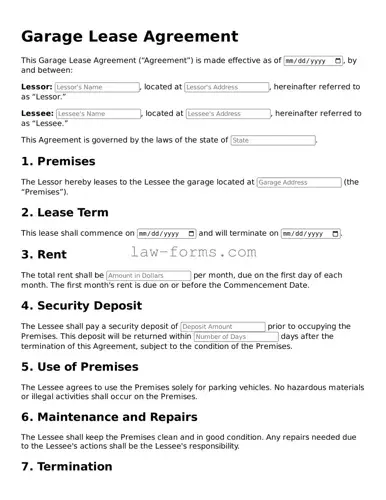 Valid Garage Lease Agreement Template