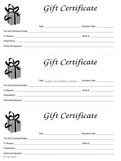 Gift Certificate PDF Template
