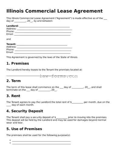 Valid Commercial Lease Agreement Form for Illinois State