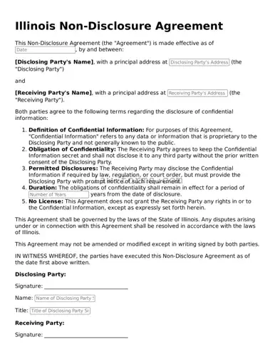 Valid Non-disclosure Agreement Form for Illinois State