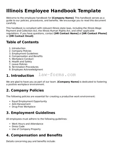 Valid Employee Handbook Form for Illinois State