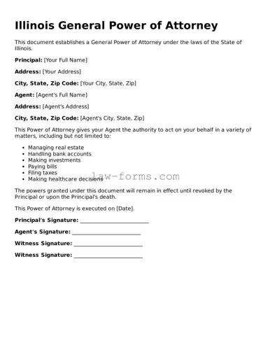 Valid General Power of Attorney Form for Illinois State