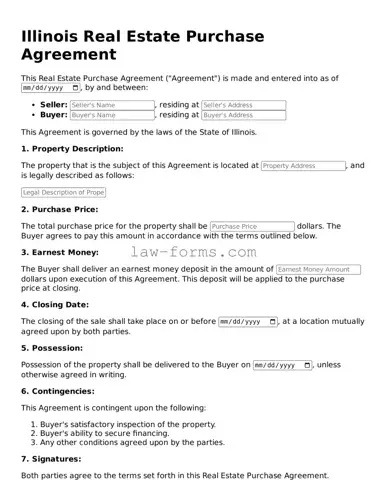 Valid Real Estate Purchase Agreement Form for Illinois State