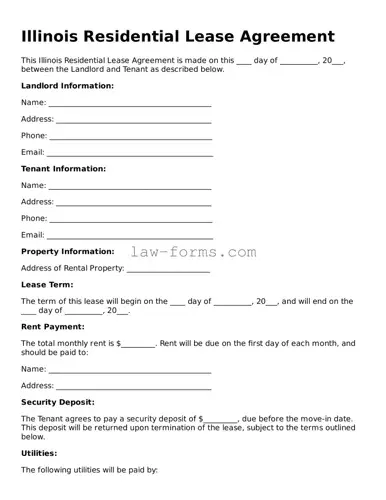 Valid Residential Lease Agreement Form for Illinois State