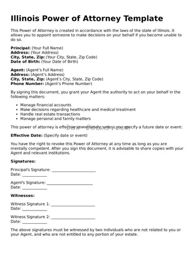 Valid Power of Attorney Form for Illinois State