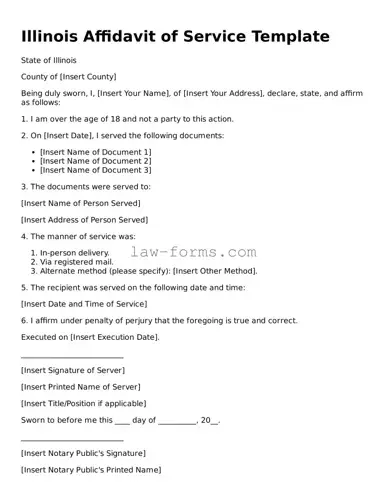 Valid Affidavit of Service Form for Illinois State