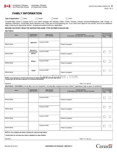 Imm 5645 PDF Template